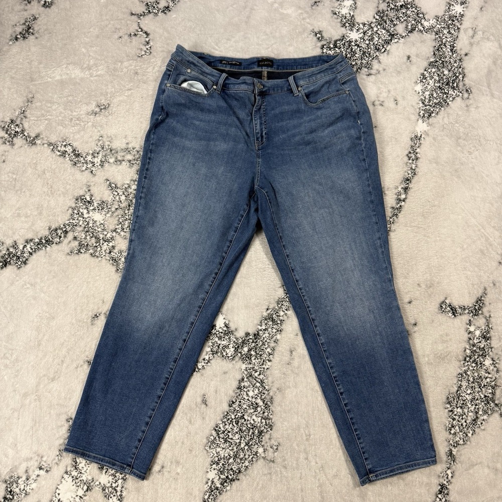 Talbots Jeans Womens Size 20W Blue Slim‎ Ankle Curvy Denim Cotton Blend Stretch